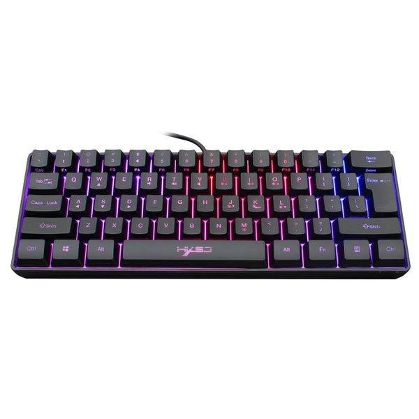 HXSJ V700 61 Keys RGB Lighting Gaming Wired Keyboard (Black)