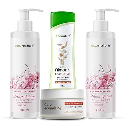 Body Lotion + Body Wash Wash + Hand Wash + Face Cream (Pack of 4)