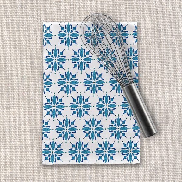 Blue Tile Tea Towel